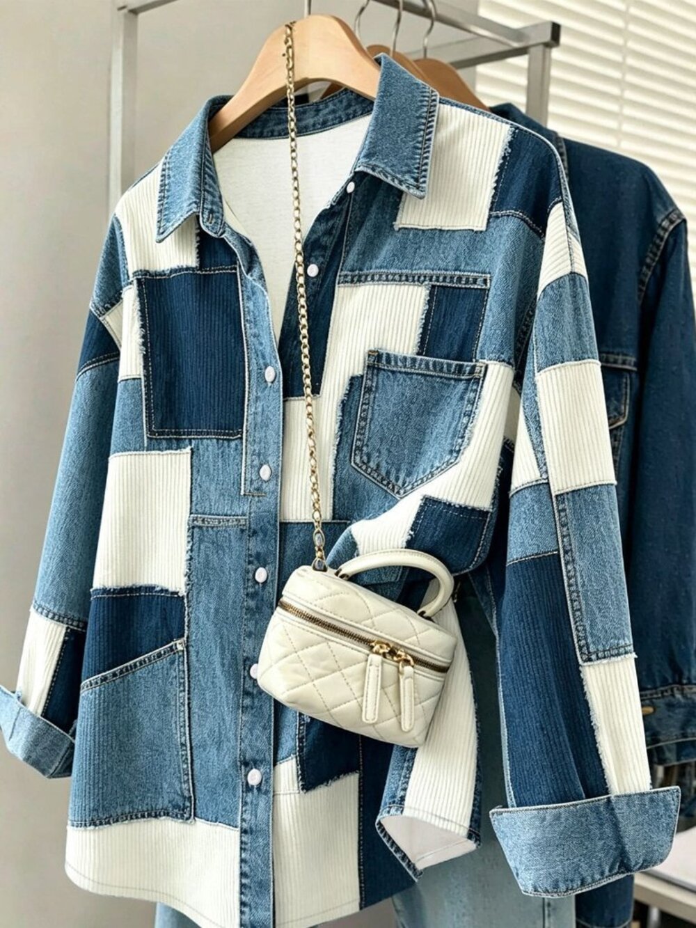 Multicolor Casual Women's Patchwork Pattern Print Shirt